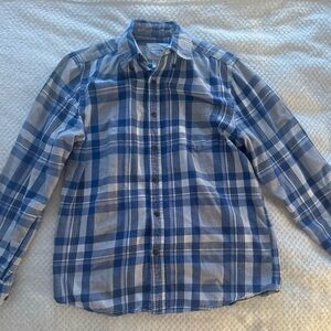St. John's Bay Blue and White Plaid Flannel Shirt